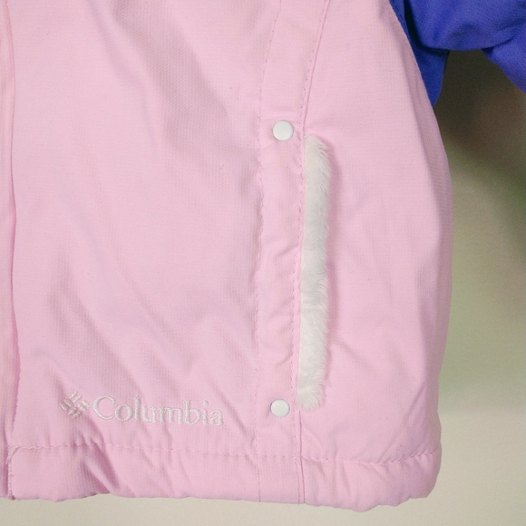Columbia Snowsuit Pink 12M Jacket Bib Set Waterproof Fleece Hood Pockets - Picture 5 of 14